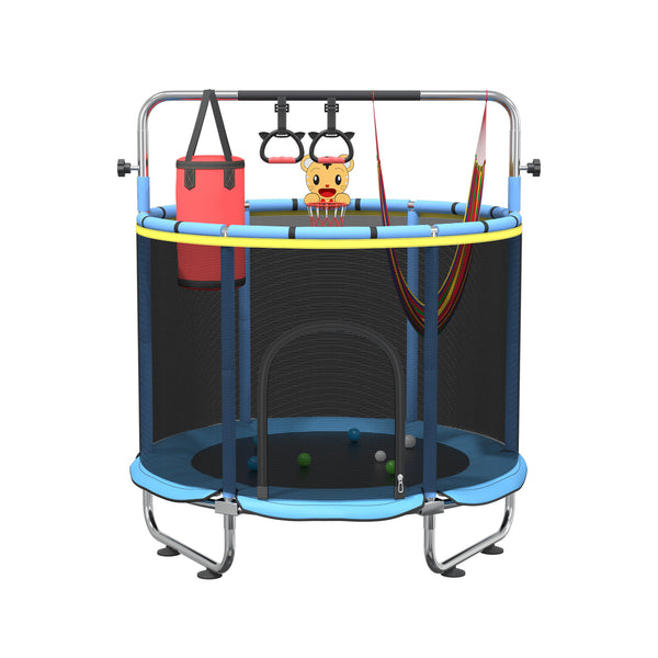 55" Kids Indoor Outdoor Trampoline with Enclosure Net