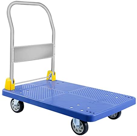 Foldable Push Hand Cart  with 360 Degree Swivel Wheels