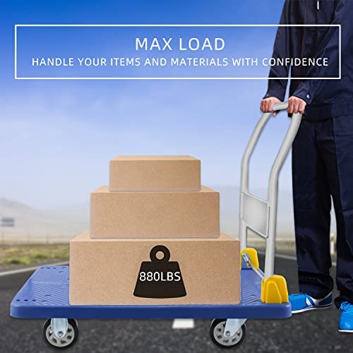 Foldable Push Hand Cart  with 360 Degree Swivel Wheels
