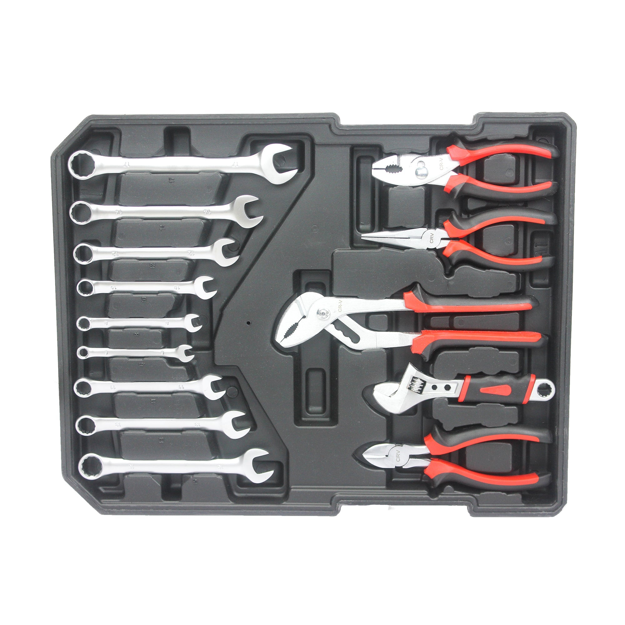 Hand Tool Box with 4 Layers of Tool set and Wheels