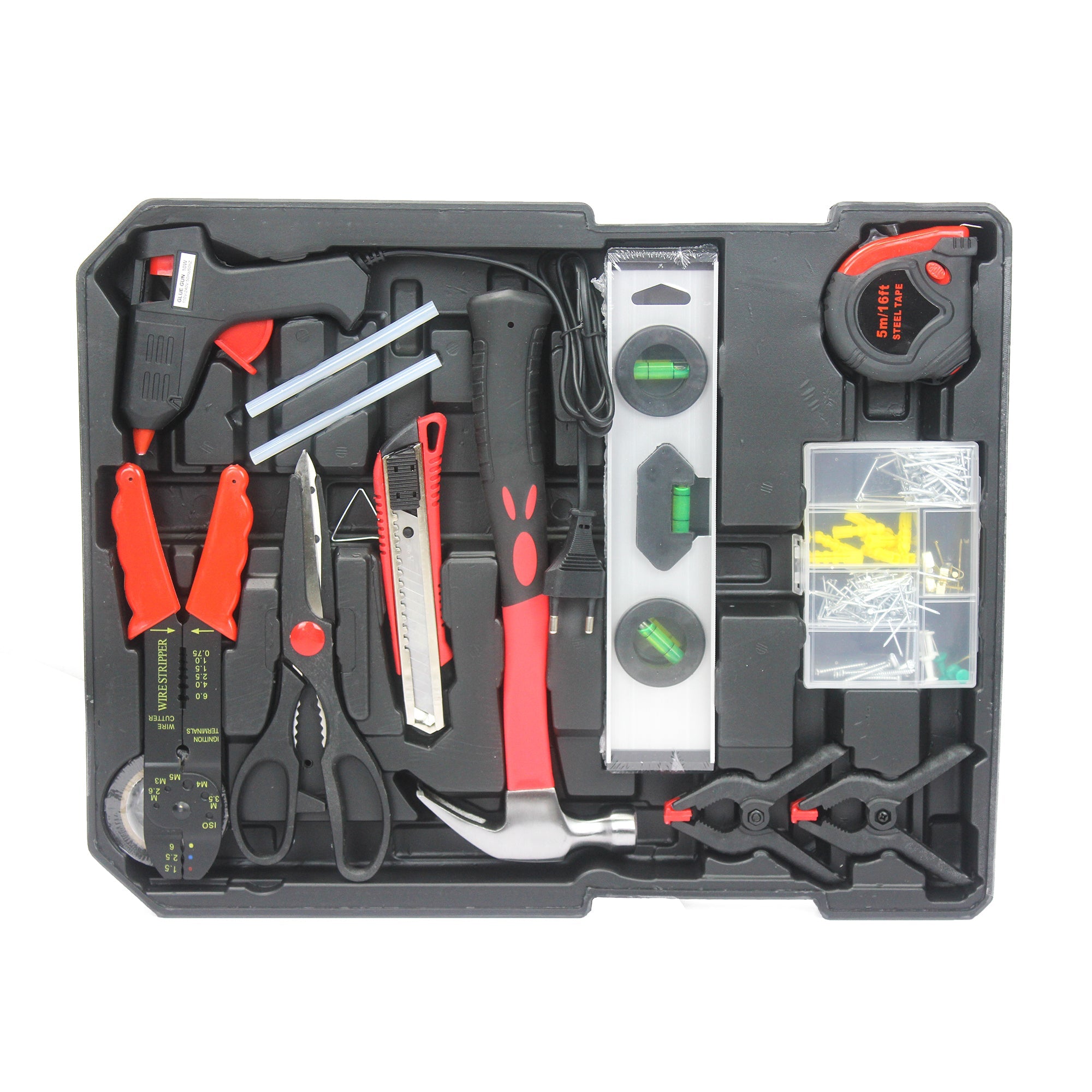 Hand Tool Box with 4 Layers of Tool set and Wheels