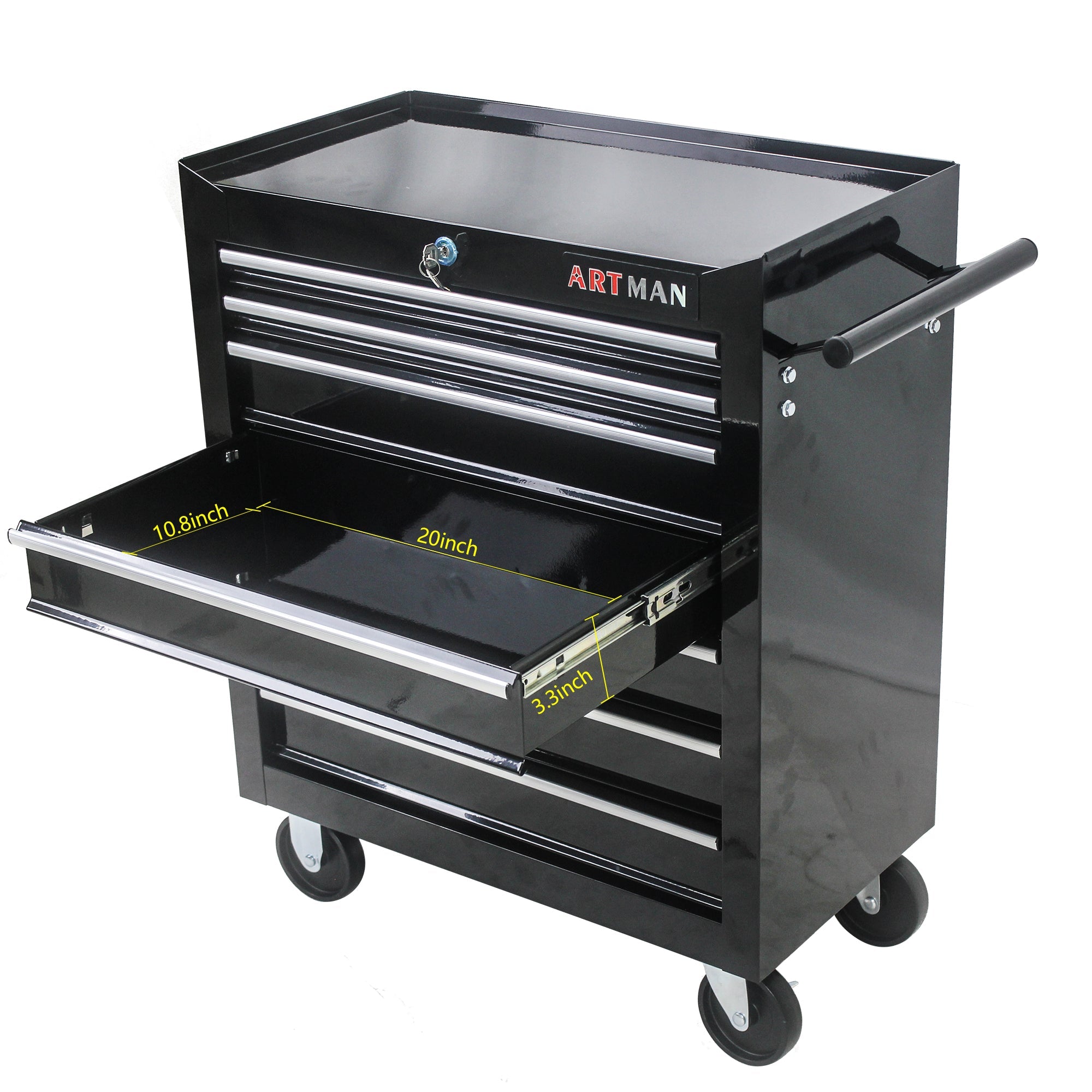 7 DRAWERS MULTI-FUNCTIONAL TOOL CART WITH WHEELS