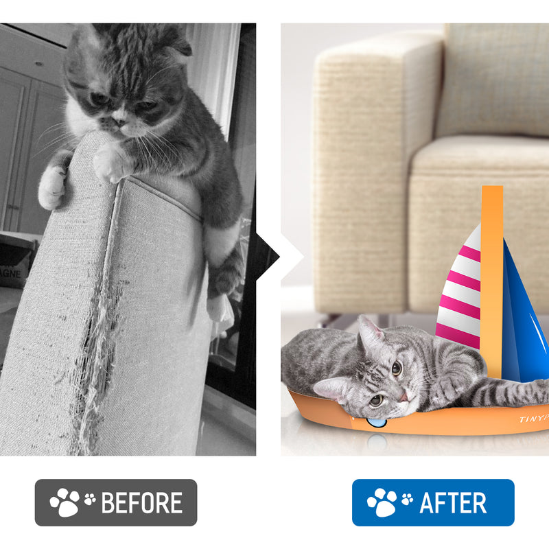 Cat Condo Scratcher Post Cardboard Sailboat Shape Cat Scratching Board - Image 7