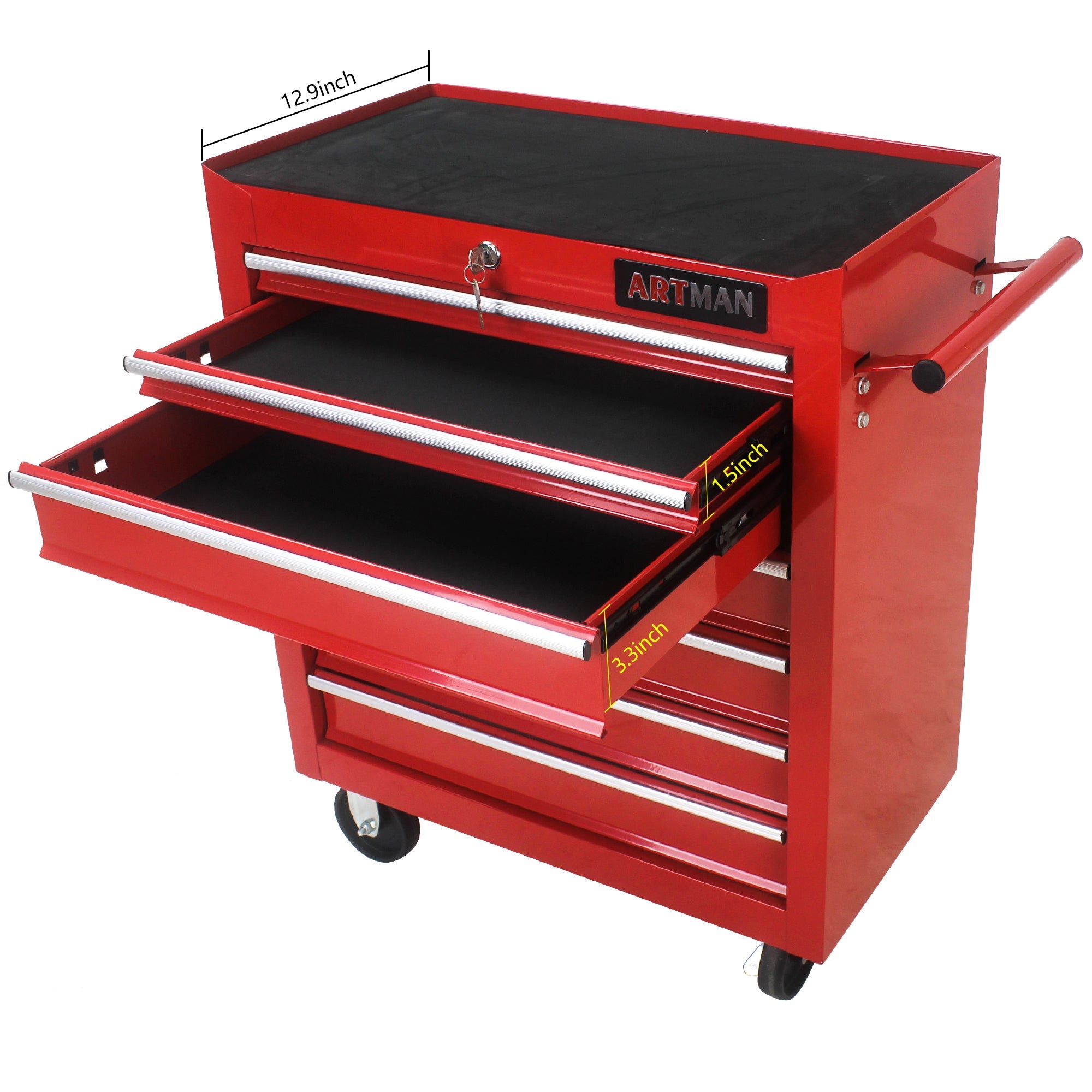 7 DRAWERS MULTI-FUNCTIONAL TOOL CART WITH WHEELS