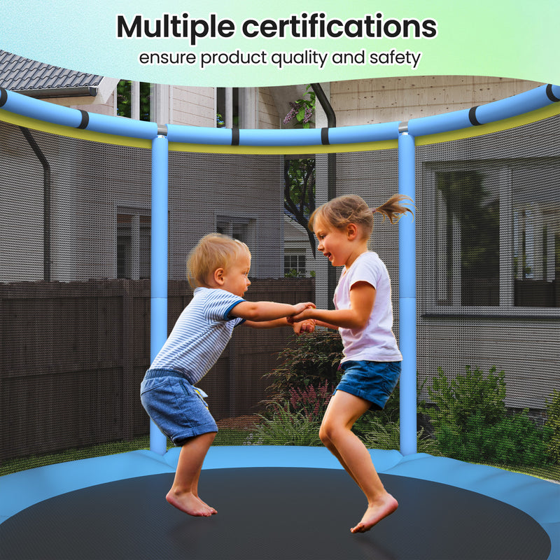 Radeway 55 Kids Indoor Outdoor Trampoline with Enclosure Net - Side View