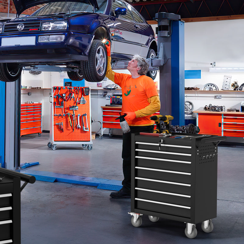 Radeway 7-Drawer Rolling Tool Chest Black - Detail View