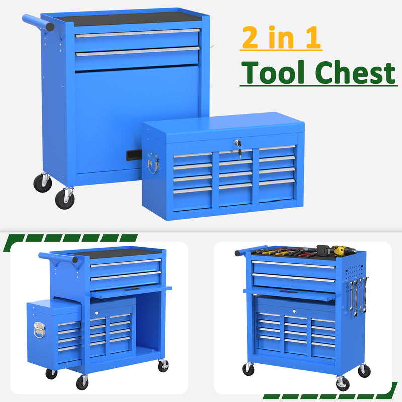 Radeway 8-Drawer Tool Chest with Top Box Blue - Image 4