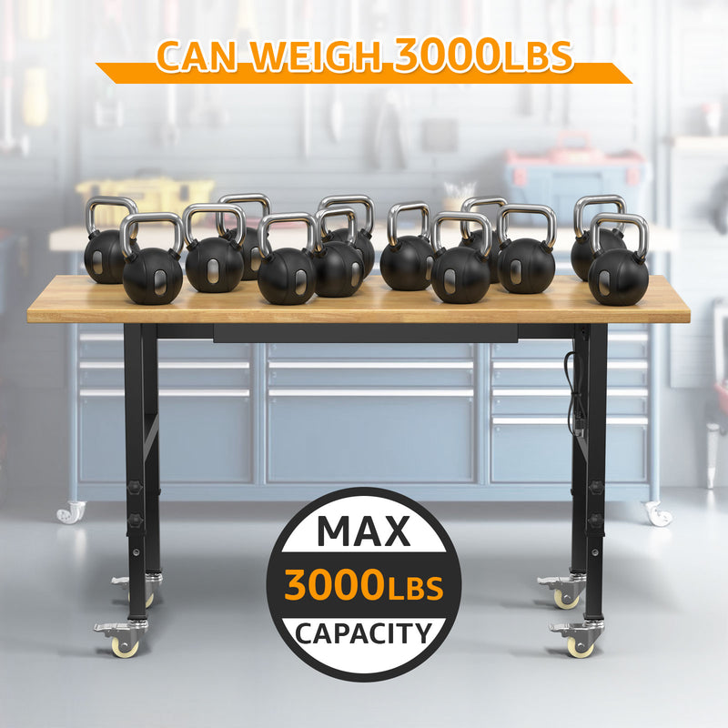 Radeway 60 Workbench with Drawers Wheels - Image 6