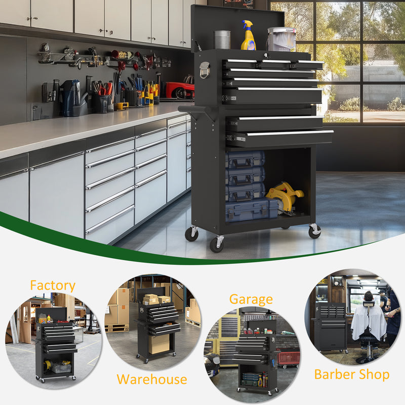 Radeway 8-Drawer Tool Chest with Top Box Black - Image 6