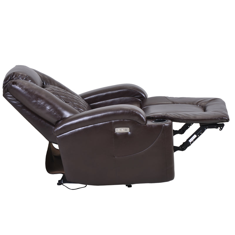 Power Motion Recliner with USB Charge Port and Cup Holder -PU Lounge chair for L - Image 9