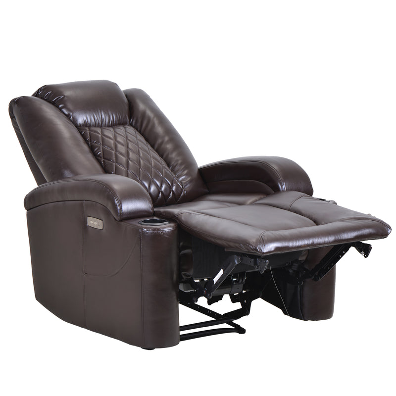 Power Motion Recliner with USB Charge Port and Cup Holder -PU Lounge chair for L - Image 10