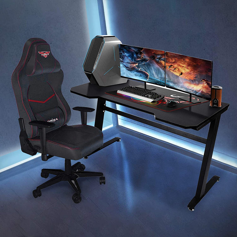home office PC play station Gaming Desk heavy duty steel legs with carbon fiber - Image 4