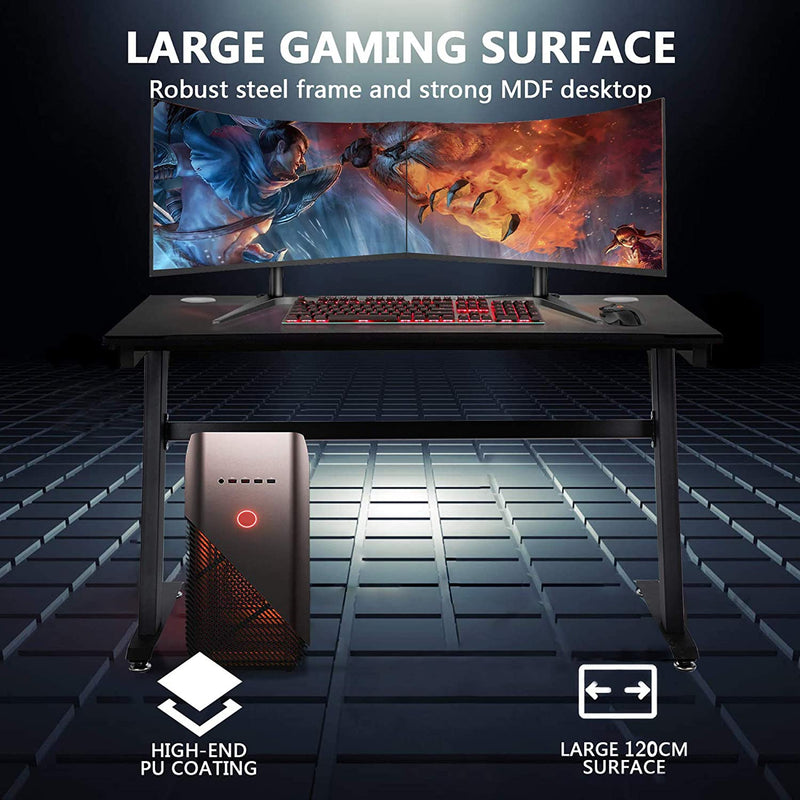 home office PC play station Gaming Desk heavy duty steel legs with carbon fiber - Image 6