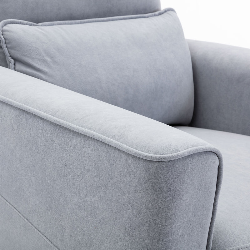 Recliner Chair with Padded Seat Microfiber Manual Reclining Sofa for Bedroom & L - Image 4
