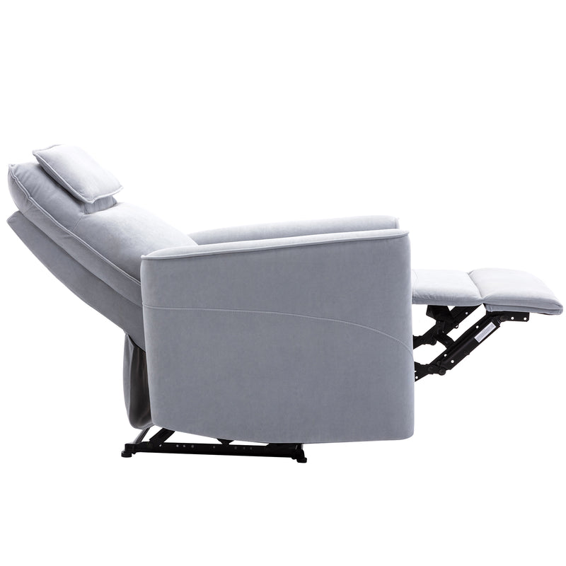 Recliner Chair with Padded Seat Microfiber Manual Reclining Sofa for Bedroom & L - Front View