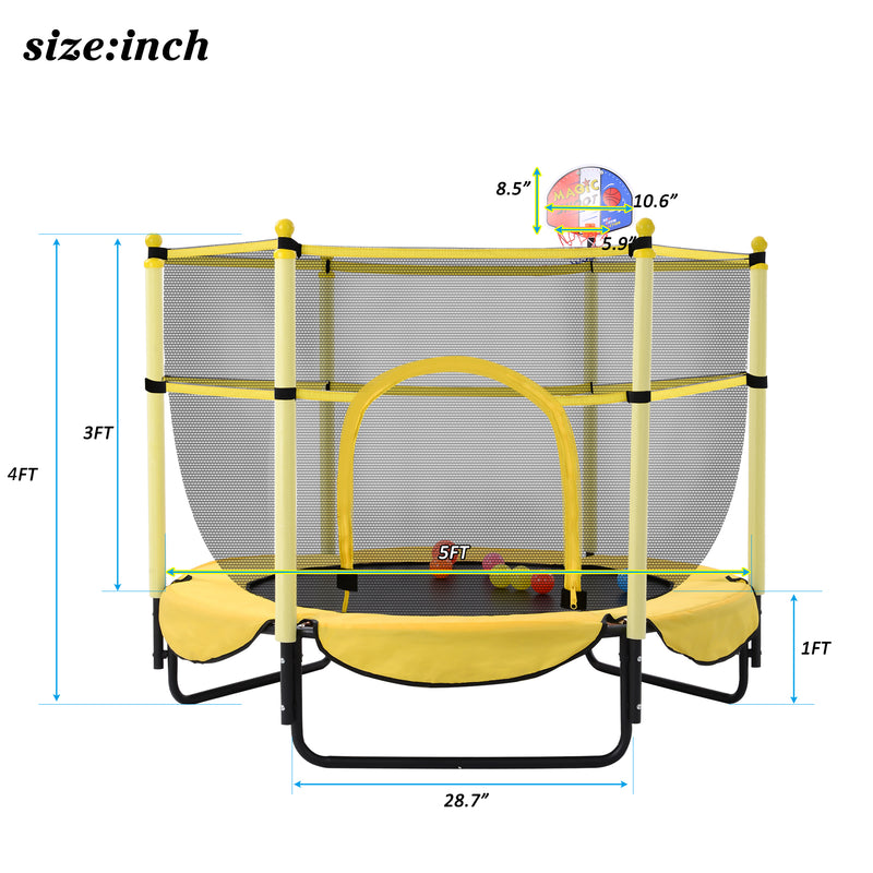 Radeway 5FT Trampoline with Basketball Hoop for Fun - Image 21