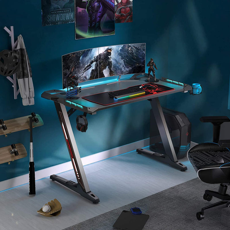 Z1-S Gaming Desk 44.5" Z Shaped Office PC Computer - Side View
