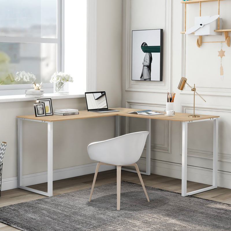 L-shape computer desk - Front View