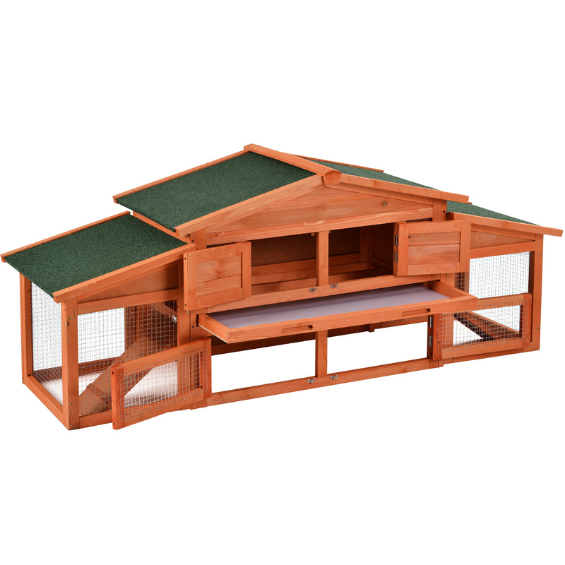 TOPMAX 70-Inch Wood Rabbit Hutch Outdoor Pet - Image 14
