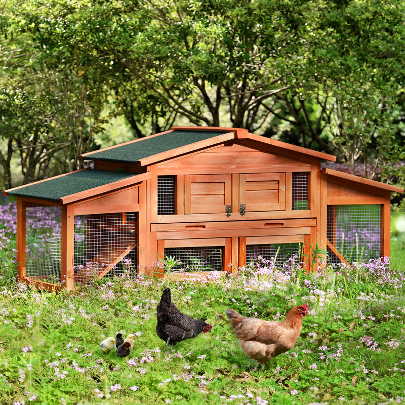 TOPMAX 70-Inch Wood Rabbit Hutch Outdoor Pet - Image 6