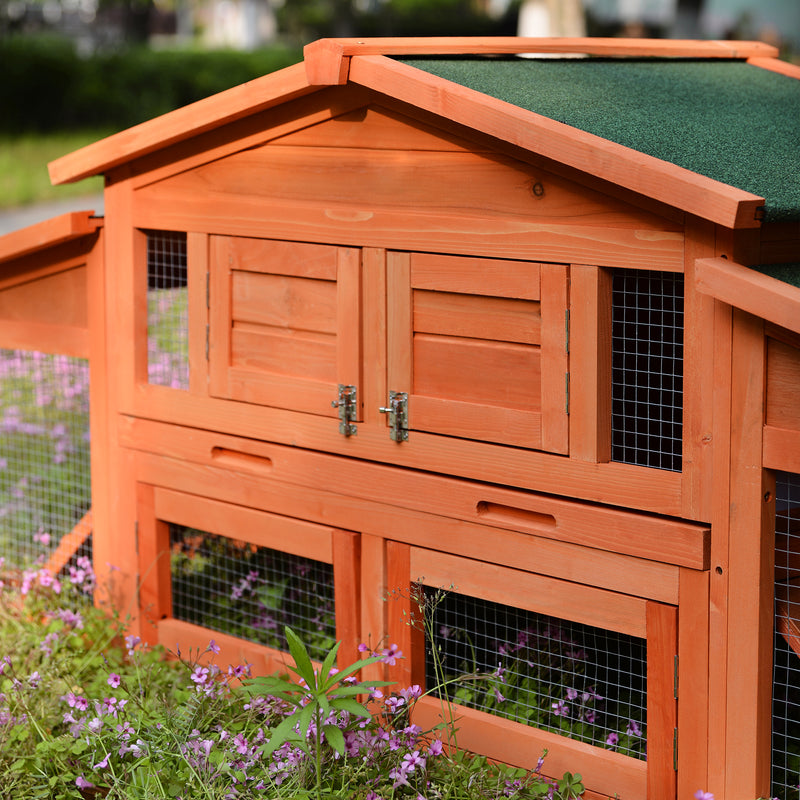 TOPMAX 70-Inch Wood Rabbit Hutch Outdoor Pet - Image 12