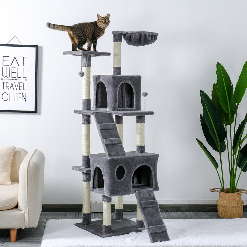 Luxury Furniture 173cm Pet Cat Tree Tower Climbing - Front View