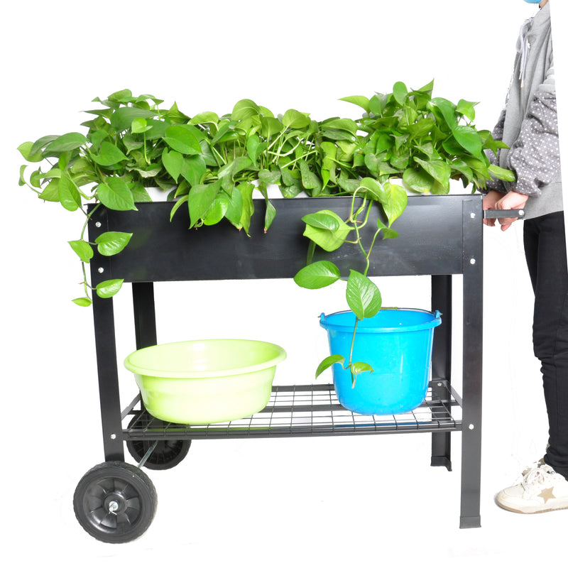 Mobile Metal Raised Garden Bed Cart with Legs - Image 15
