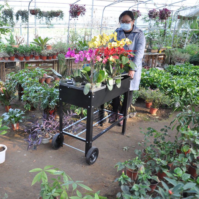Mobile Metal Raised Garden Bed Cart with Legs - Image 19