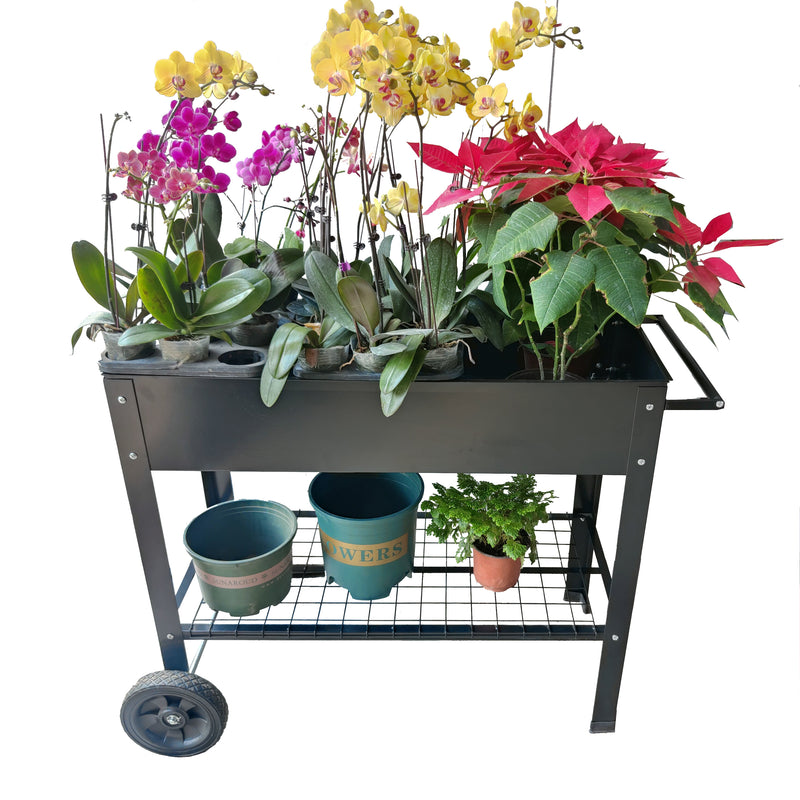 Mobile Metal Raised Garden Bed Cart with Legs - Image 16