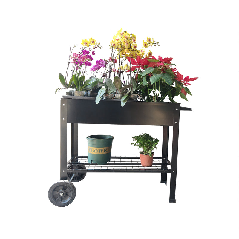 Mobile Metal Raised Garden Bed Cart with Legs - Image 20