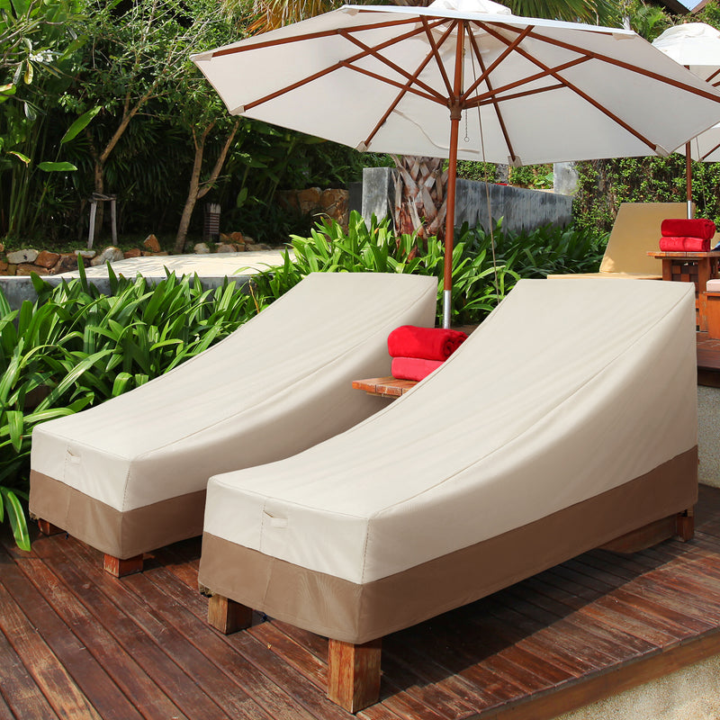 Veranda Water-Resistant 66 Inch Patio Day Chaise Lounge Chair Cover - Front View