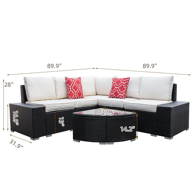 Radeway 6 Piece Rattan Patio Furniture Set - Image 8