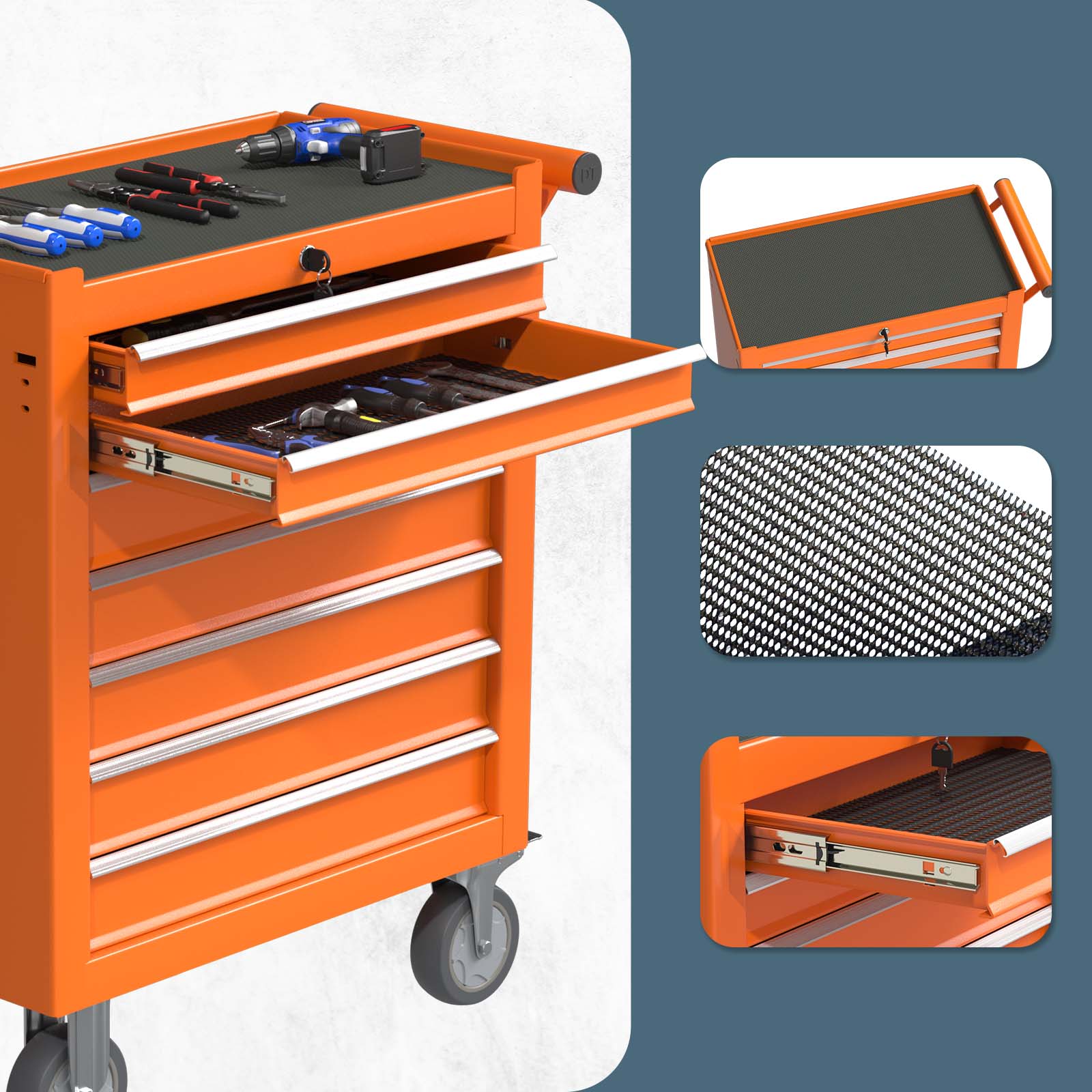 RaDEWAY 7 Drawer Rolling Tool Chest