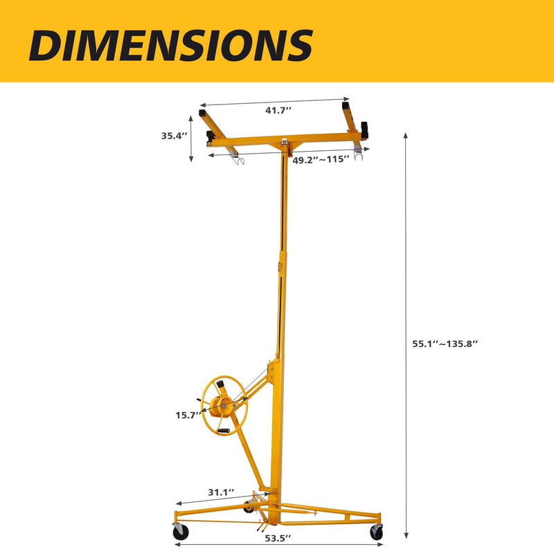 Radeway Lift Drywall Panel Hoist Jack Lifter - Side View
