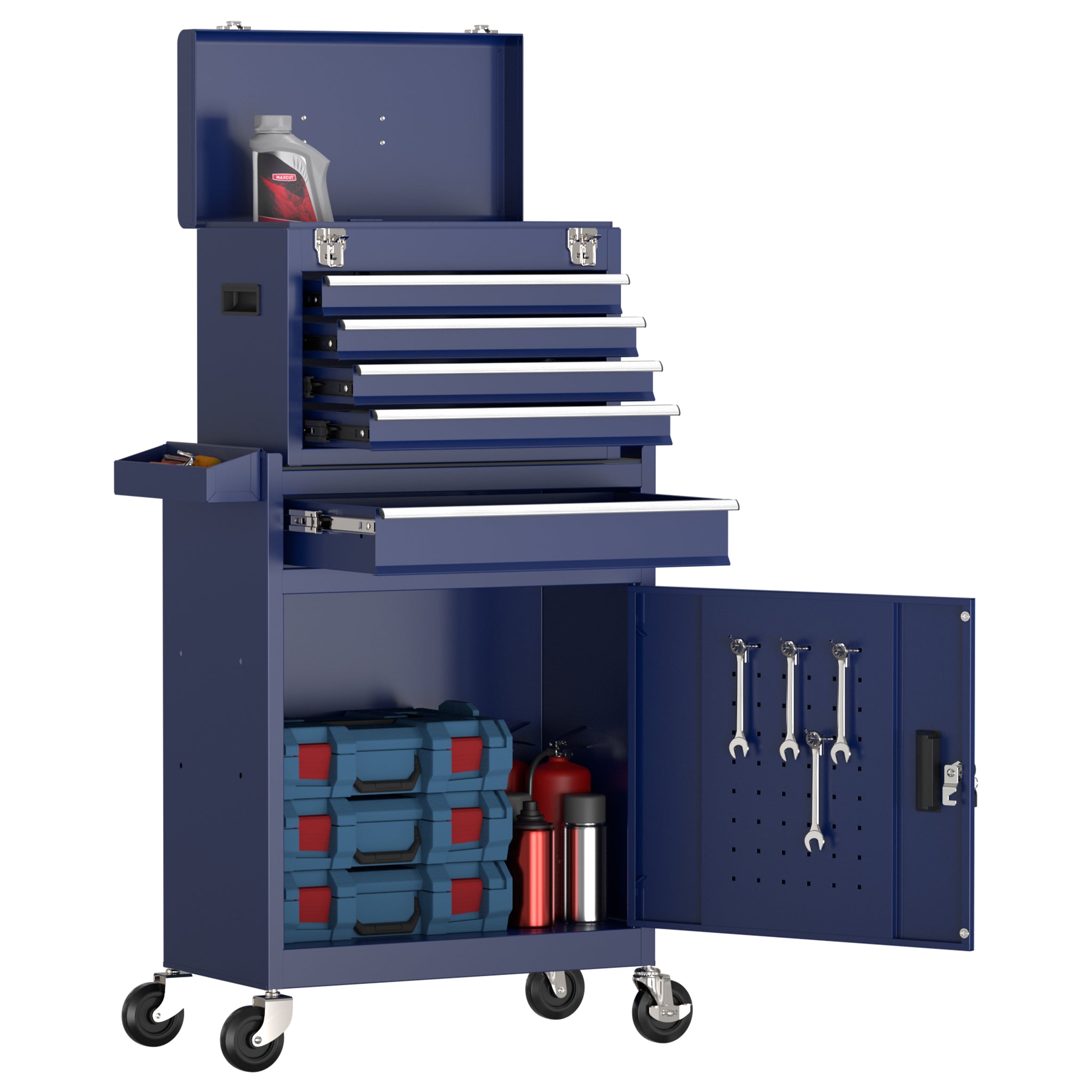 RaDEWAY Rolling Tools Chest on Wheels with 5 Drawers