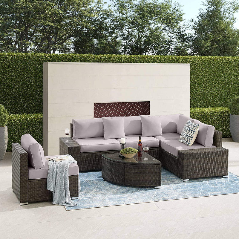 Radeway 6 Piece Rattan Patio Furniture Set - Image 14