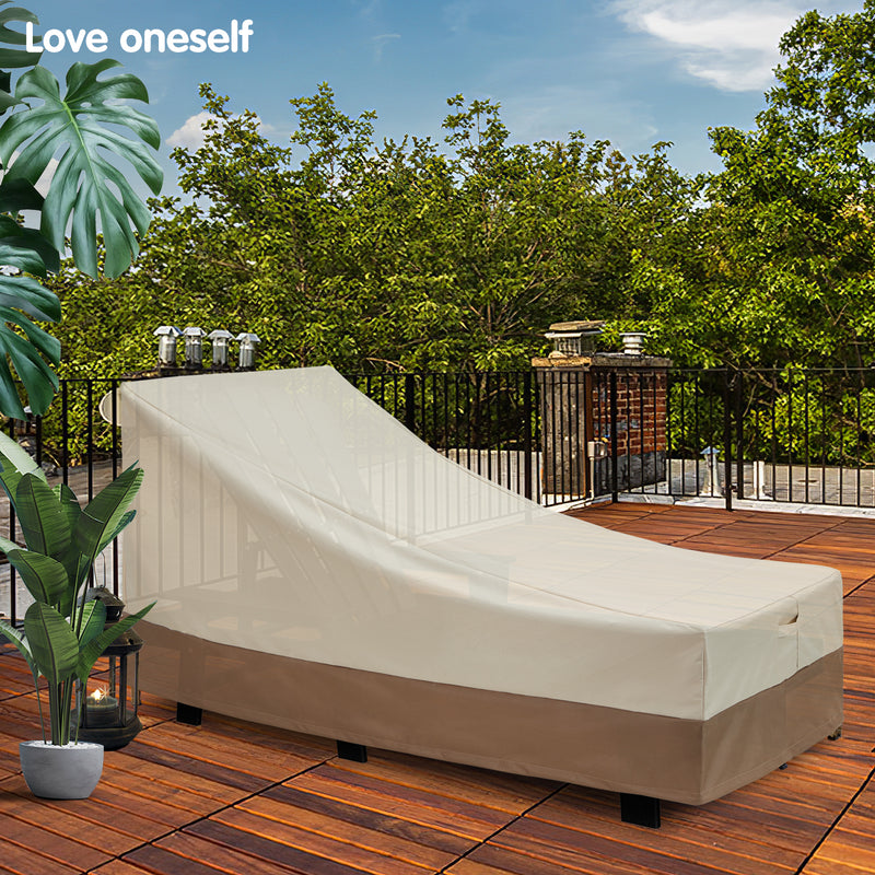Veranda Water-Resistant 66 Inch Patio Day Chaise Lounge Chair Cover - Detail View