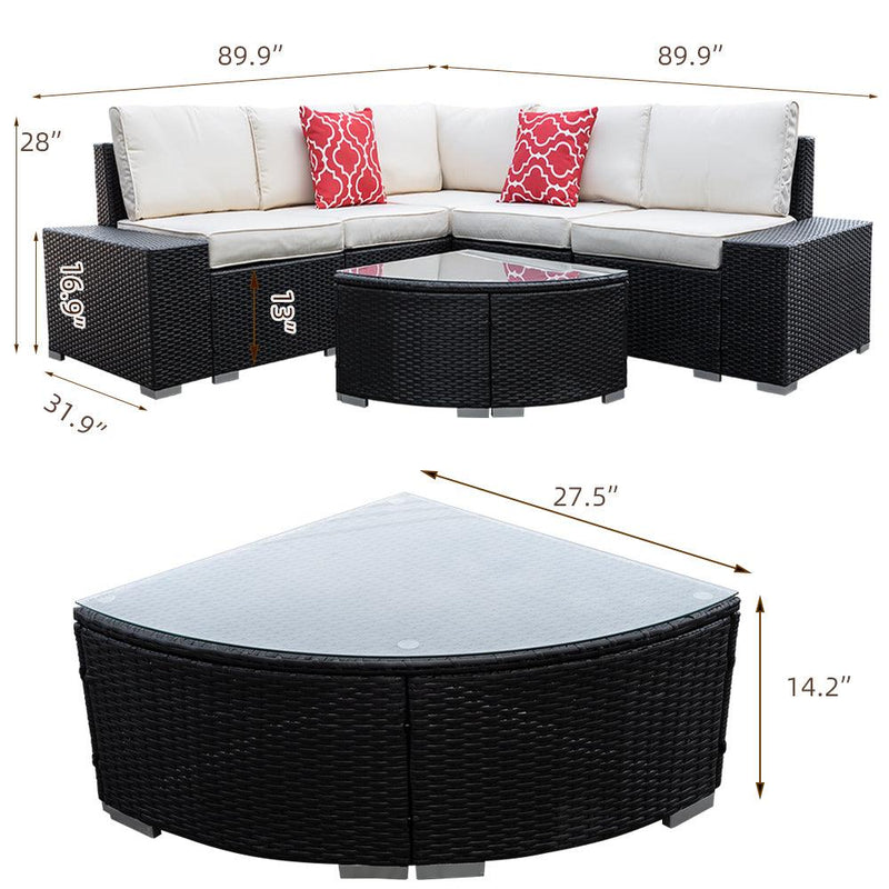 Radeway 6 Piece Rattan Patio Furniture Set - Image 7