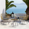 RaDEWAY Modern Rattan Coffee Chair Table Set 3 PCS