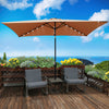 Patio Solar LED Lighted Outdoor Umbrellas with Crank Push Button Tilt