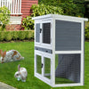 Two-layer solid wooden with easy clear tray for bunny rabbitsWooden Pet House Rabbit Bunny Wood Hutch House Dog House Chicken Coops Chicken Cages Rabbit Cage