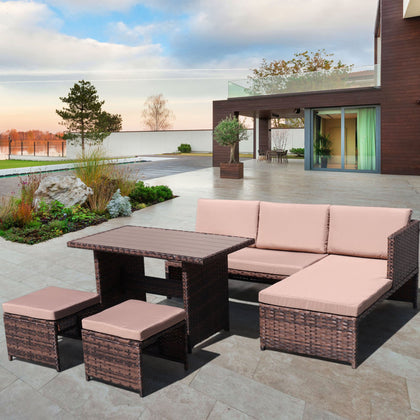 Economical Mini Style Outdoor PE Rattan Sofa Set of 5