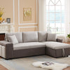 RaDEWAY 92.5"Reversible Sleeper with 2 Stools and Storage Leathaire