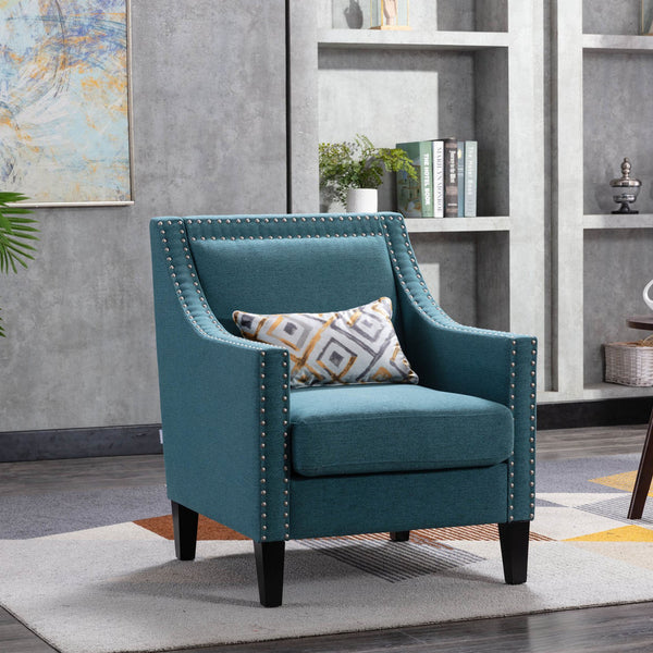 Accent Armchair Living Room Chair with Nailheads And