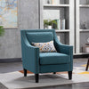 RaDEWAY accent armchair living room chair with nailheads and solid wood legs Teal linen