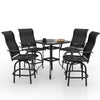 Bar Height Swivel Stools Chair Sets for Lawn, Garden, Backyard, Black