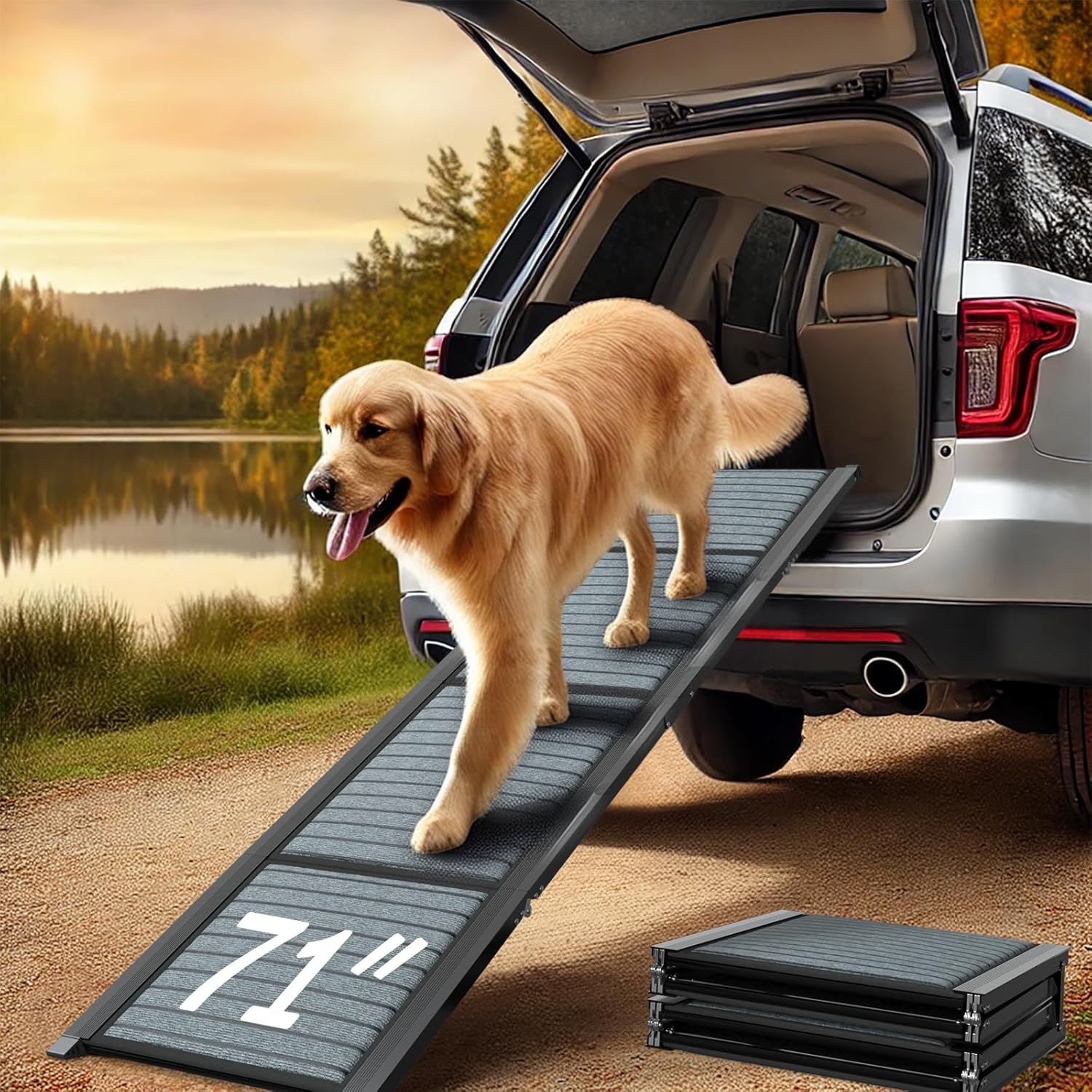 Odaf Dog climbing ladderDog Ramp for Car, 71'' Long Ramps for Large Do ...