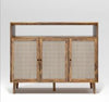 Sideboard Buffet Kitchen Storage Cabinet with Rattan Decorated Doors
