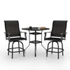 Bar Height Swivel Stools Chair Sets for Lawn, Garden, Backyard, Black