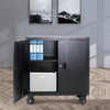 RADEWAY Metal Storage Cabinet with Locking Doors and Adjustable Shelves With Wheels